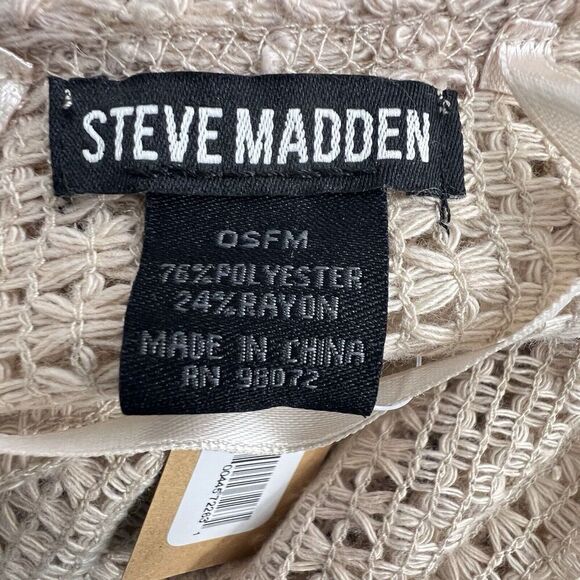 Steven Madden Women's Open Weave Short-Sleeve Kimono beige Cover Up on size - Picture 9 of 12